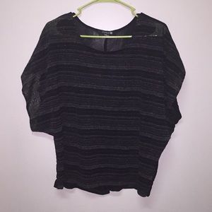 Bat Sleeve Top W/ Mesh Back